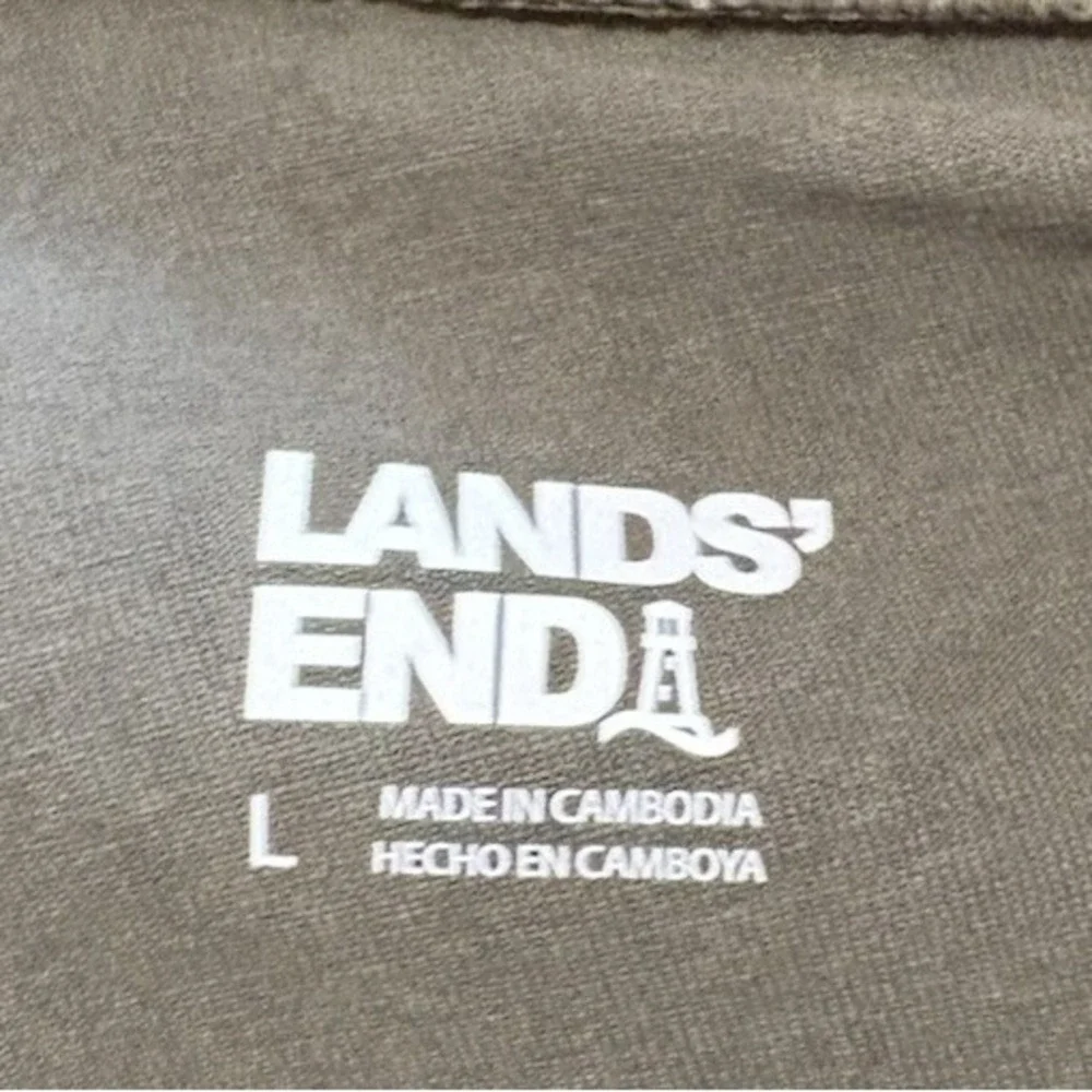 Lands' End -‎ Olive Green  Capri Pants Knit Pull On StretchCotton Spandex - Sz L - Picture 4 of 6